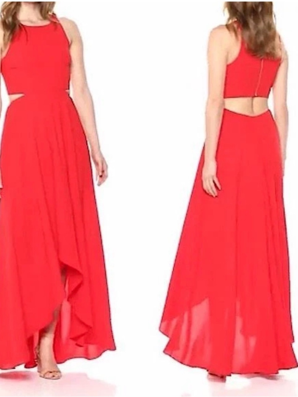 ALI & JAY Red High-Low Two-Piece Maxi Dress